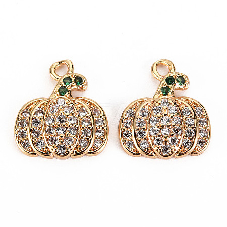 Autumn Theme Brass Micro Pave Cubic Zirconia Charms LS-KK-S360-138A-NF-1