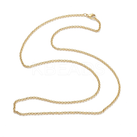 PVD Vacuum Plating 304 Stainless Steel Rolo Chain Necklaces X-NJEW-I248-11C-G-1
