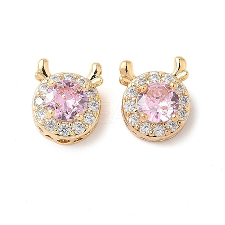 Brass Micro Pave Cubic Zirconia Beads KK-G531-01G-05-1