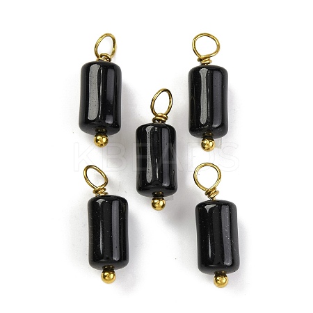 Natural Obsidian Cloumn Pendants LS-STAS-H221-04G-08-1