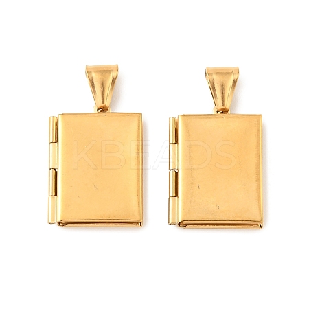 316 Stainless Steel Locket Pendants STAS-K321-02G-1