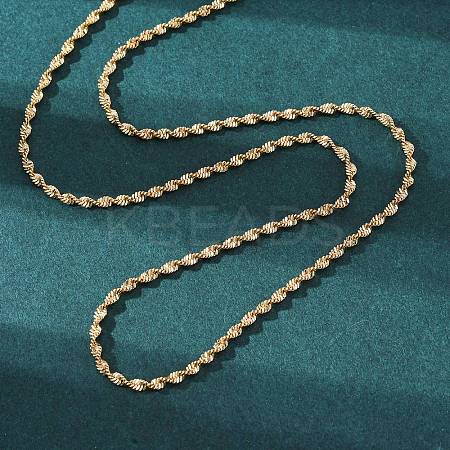 Brass Singapore Chains Necklace for Women NJEW-P265-27G-1