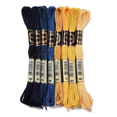 8 Skeins 8 Colors 6-Ply Polyester Embroidery Floss OCOR-M009-01A-04-1