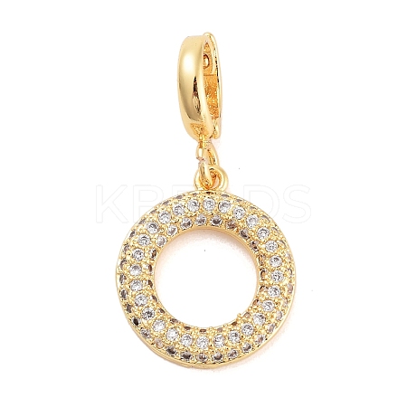Brass with Cubic Zirconia Pendants KK-G496-08G-1