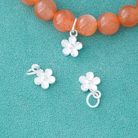 Fine Silver Flower Charms LS-STER-A048-17S-1