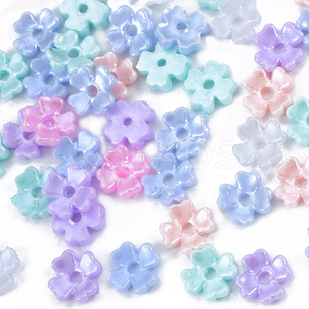 Resin Imitation Pearl Bead Caps RESI-N036-03-1