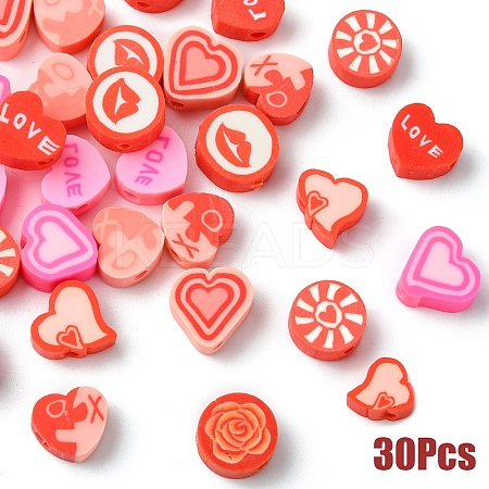 10 Styles Handmade Polymer Clay Beads CLAY-YW0002-17B-1