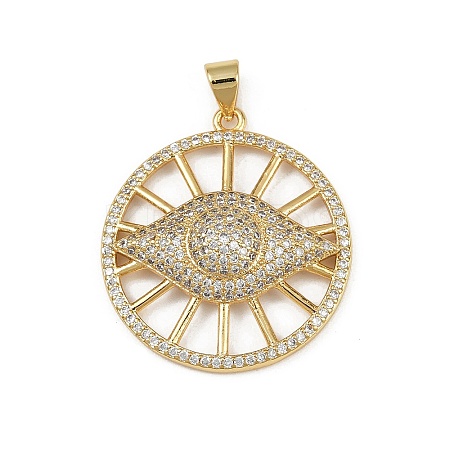 Brass Micro Pave Cubic Zirconia Pendants KK-S528-05G-1