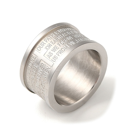 Non-Tarnish 304 Stainless Steel Lord's Prayer Linking Rings RJEW-C085-01P-1