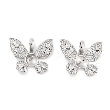Brass Clear Cubic Zirconia Peg Bails KK-P271-13P-1