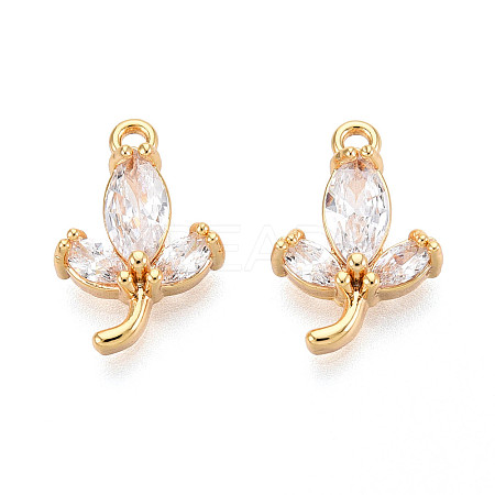 Brass Micro Pave Cubic Zirconia Pendants KK-N263-66G-1