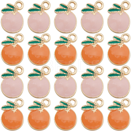 40Pcs 2 Colors Alloy Enamel Pendants ENAM-SC0005-30-1