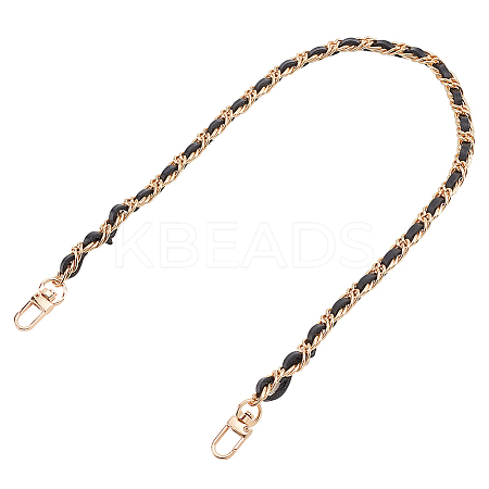 Cowhide Leather Purse Iron Chain Straps FIND-WH0156-32KCG-1