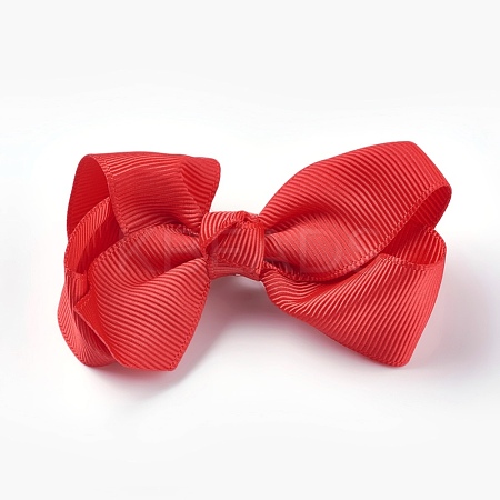 Grosgrain Bowknot Alligator Hair Clips PHAR-WH0002-A07-1
