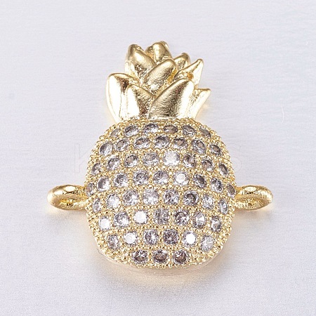 Brass Micro Pave Cubic Zirconia Links ZIRC-E135-05G-1