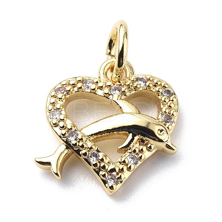 Brass Micro Pave Cubic Zirconia Charms ZIRC-F131-15G-1