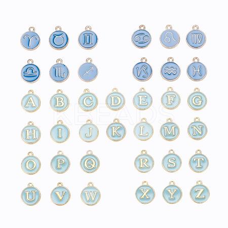 2 Sets 2 Styles Golden Plated Alloy Enamel Charms ENAM-YW0001-28C-1