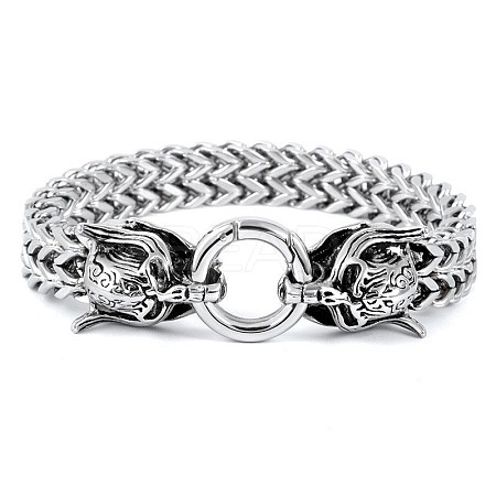 Skull Viking 304 Stainless Steel Wheat Chain Bracelets for Men FS-WGC8E20-07-1