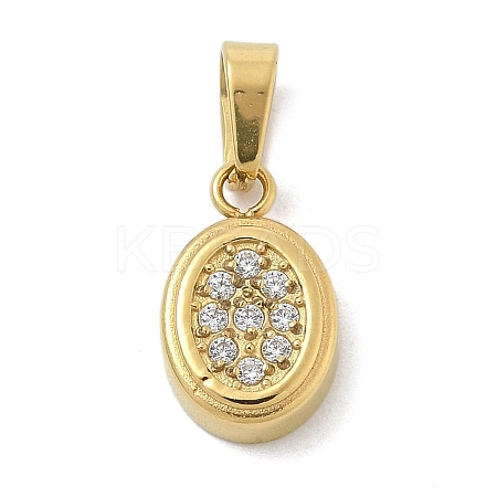 Ion Plating(IP) 304 Stainless Steel Micro Pave Cubic Zirconia Pendants STAS-Z107-02G-02-1