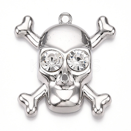 Rack Plating Alloy Rhinestone Pendants PALLOY-N176-108B-P-1