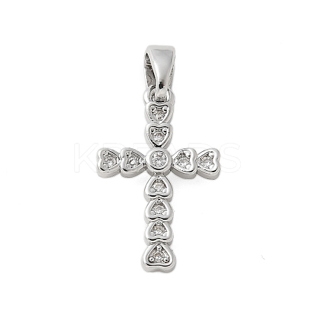 Brass Micro Pave Cubic Zirconia Pendants KK-U056-50P-1