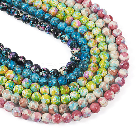 6 Strands 6 Colors Synthetic Turquoise Dyed Beads Strands TURQ-TA0001-03-1