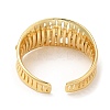 Rack Plating Brass Rhombus Open Cuff Ring RJEW-D008-03G-3