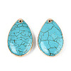 Dyed Synthetic Turquoise Teardrop Pendants LS-TURQ-T004-18-1