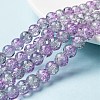 Spray Painted Crackle Glass Beads Strands CCG-Q002-8mm-02-1