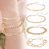 4Pcs Stylish Multi-Layered Alloy Chain Bracelet Set - 4 Pieces of Creative Shiny Chains BJEW-LP0001-23-1