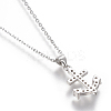 Brass Micro Pave Cubic Zirconia Pendant Necklaces NJEW-I230-09-4