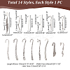 14Pcs 14 Styles Tibetan Style Alloy Bookmarks Findings AJEW-UN0001-69-3