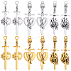 36Pcs 6 Style Tibetan Style Alloy Big Pendants FIND-SC0005-70-1