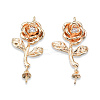 Brass Micro Pave Clear Cubic Zirconia Flower Peg Bails Pendants LS-KK-N232-464-2