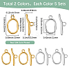 10Pcs 2 Colors Ion Plating(IP) 304 Stainless Steel Toggle Clasps STAS-SC0010-68A-2