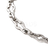 2Pcs 2 Styles 304 Stainless Steel Hollow Cross-Linked Chain Bracelets for Couple BJEW-JB12293-5