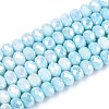 Anti-Tarnish Electroplate Rondelle Glass Beads Strands EGLA-T021-6mm-17-07-1