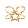 304 Stainless Steel Star Open Cuff Ring RJEW-T023-05G-1