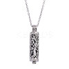 1Pc 304 Stainless Steel Tree of Life Hollow Column Pendant Pet Urn Ashes Necklaces NJEW-CA0001-28EB-1