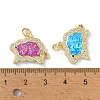 Brass Micro Pave Cubic Zirconia Pendants KK-A197-31G-3