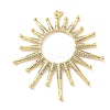 Brass Micro Pave Clear Cubic Zirconia Big Pendants KK-B141-45G-02-1