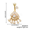 Brass Full Crystal Rhinestone Shiny Hollow Flower Ring Tassel Curved Barbell Belly Button Rings CT4144-6-1