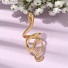 Snake 304 Stainless Steel Cuff Rings for Women RJEW-A091-15G-1