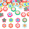 32Pcs 8 Styles Flower PVC Beads KY-TA0001-49-1