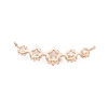 Brass Pave Clear Cubic Zirconia Connector Charms ZIRC-K088-14KCG-2