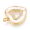 Brass Micro Pave Clear Cubic Zirconia Pendants KK-N268-47G-2