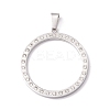 304 Stainless Steel Rhinestone Pendants STAS-P302-01P-1
