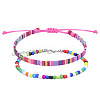 2Pcs 2 Styles Bohemian Fibre Woven Braided Bracelets Set SH5319-3-1