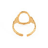 Ion Plating(IP) 304 Stainless Steel Open Oval Wide Cuff Ring for Women X-RJEW-S405-167G-2