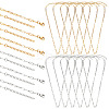 18Pcs 2 Colors 667 Stainless Steel Paperclip Chain Necklaces NJEW-ME0001-08-1